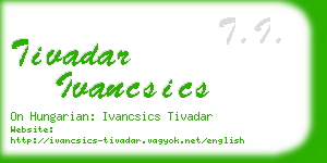 tivadar ivancsics business card